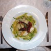 lemon thyme risotto with a bacon and chilean sea bass topping
